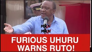 ANGRY UHURU WARNS RUTO AND TANGATANGA AGAINST POLITICS OF INSULT!SAYS ITS TIME FOR DEVELOPMENT!