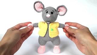 Мышка крючком. Вязаный мышонок. Вязаная мышка. Crochet mouse