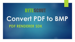 PDF to BMP conversion with PDF Renderer SDK