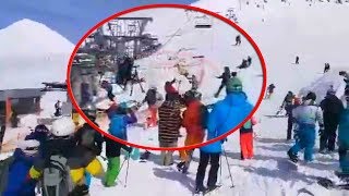 Жесть! 18+! Подъемники в Гудаури! Несчастный случай.. Авария на канатке.