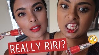 8 HOUR WEAR TEST - FENTY STUNNA LIP PAINT REVIEW ON DARK INDIAN/BROWN SKINTONE