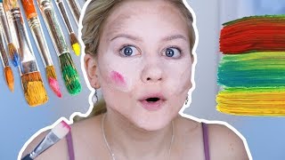 FULL FACE OF MAKEUP USING ONLY PAINT!?