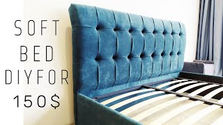 КРОВАТЬ своими РУКАМИ капитоне(каретная стяжка) soft bed DIY for 150$