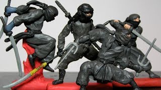 Ниндзя игровой солдатик из пластилина