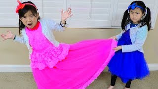 Emma & Jannie Pretend Play Making Princess Dress w Sewing Machine Toy