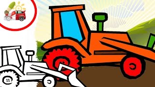 Раскрашки-анимашки. Мультфильм про трактор / Coloring cars cartoon. Tractor. Наше_всё!
