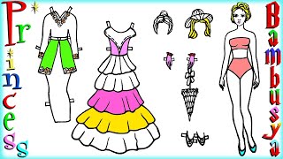 PAPER DOLLS princess dresses up in a beautiful dress and accessories QUIET BOOK HANDMADE PAPERCRAFTS