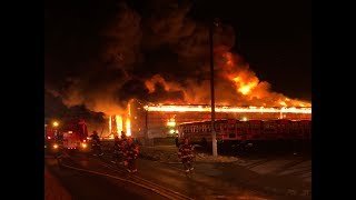 Structure Fire destroys school bus garage and buses 02/23/18