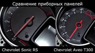 Сравнение приборных панелей от Chevrolet Sonic RS и Aveo (T300)