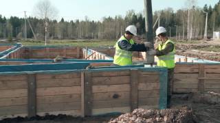 Свайно-ростверковый фундамент для загородного дома. Заливка фундамента.