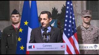 Cérémonie franco-américaine : le discours du Président de la République, à Cannes