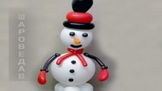 Снеговик из шаров / Snowman of  balloons.