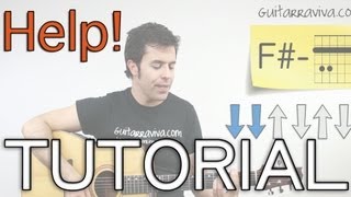 Help Beatles en Guitarra acordes y Ritmo Tutorial como tocar HELP! acústica o criolla