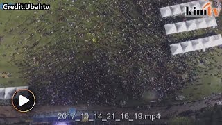 Aerial footage of crowd at Anti-Kleptocracy rally