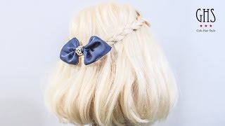 初心者ヘアアレンジ：ミディアムボブ三つ編みハーフアップ