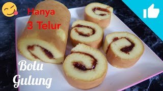 Bolu gulung super lembut, hanya tiga telur