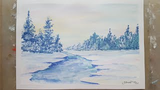 ?Рисуем Зимний Пейзаж гуашью! Запись рансляции!