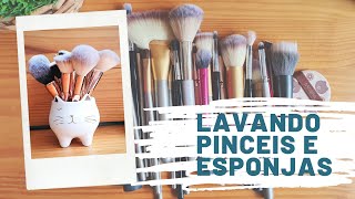 Como lavar pinceis e esponjas de maquiagem fácil e rápido.