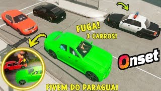 Onset Roleplay - DEI FUGA ÉPICA EM 3 CARROS ! *deu ruim!?* - FiveM do Paraguai