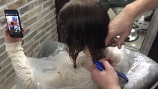 Стрижка каре филировочными ножницами. Haircut bob/