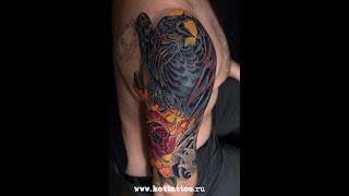 Татуировка ворон / перекрытие не качественной татуировки / Raven tattoo