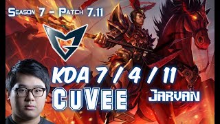 SSG CuVee JARVAN IV vs GRAGAS Top - Patch 7.11 KR Ranked