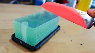 EXPERIMENT 1000 degree KNIFE VS 100 SCREEN PROTECTORS