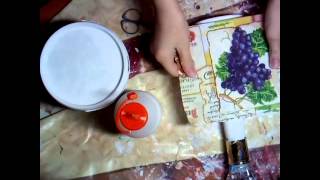 Декупаж бутылки из под шампанского...