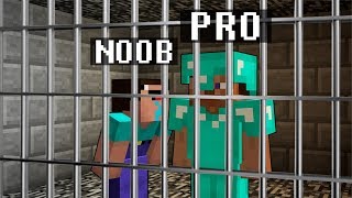 Minecraft Noob vs. Pro : PRISON ESCAPE JAILBREAK challenge 3 - Minecraft Battle
