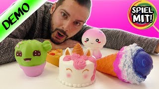 ULTIMATIV SÜßE SQUISHY TOYS - Einhorn Kuchen, Schlumpf-Eis, Kaktus Kawaii, Pizza Anti Stress Mittel