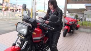 美人ライダー　カワサキレディー　1982 Kawasaki Z750GP FUEL NJECTION　神奈川県　九州ツーリング　1982 カワサキ Z750GP 　KZ750R