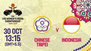Chinese Taipei v Indonesia - Full Game - FIBA U18 Women's Asian Championship 2018