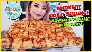 HOW MANY BACON BIT DONUTS CAN I EAT IN 5 MIN?! @Primo's Donuts in LA w/Maple Glaze! #RainaisCrazy