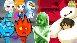 Новые ПРИКЛЮЧЕНИЯ Огонь и Вода в СНЕЖНЫХ ГОРАХ #2. ГОРОД ГЕРОЕВ Хиро и Бэймакс СПАСЕНИЕ ГОРОДА детям
