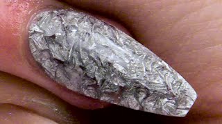 Aluminium Crinkled Gel Nail Design