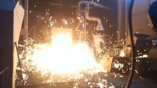 Аварийный слив индукционной печи. Барнаул.