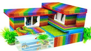DIY - Build Resort Villa Swimming Pool Fish Pond With Magnetic Balls (Satisfying) - Magnetic Balls