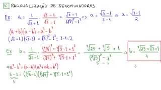 Racionalização de denominadores por meio de produtos notáveis
