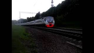 Электропоезд ЭД4М-0447 ЦППК перегон Нара-Латышская 29.05.2016