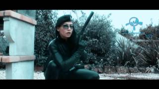 Hitwoman in black Lycra breaks into a building to kill her target