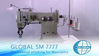 Global SM7777 - Ornamental stitching sewing machine for moccasin shoes