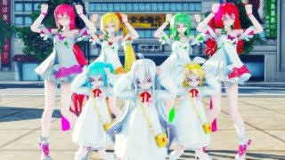 【MMD】 Caramelldansen 「Cover dance By Haku, Miku, Rin, Luka, Neru, Gumi, Teto 」 Remake, Ray Cast