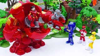 Power Rangers & Marvel Avengers Toys Pretend Play | Ultron Defeated - Toys Play Time