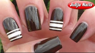 ▶ Полосатый маникюр / Маникюр с помощью лент для ногтей / Bornprettystore