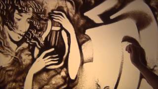 Рождение Пегаса - художник Дарья Котюх - песочная анимация, sand art