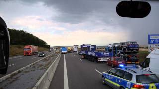 D: Rescue mission on German Autobahn A6 after serious crash. July 2015