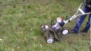 Мультисистема (миникультиватор) STIHL MM 55 в работе с насадкой извлечитель мха
