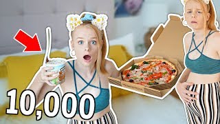 EATING 10,000 CALORIES IN 24 HOURS CHALLENGE *girl vs food*