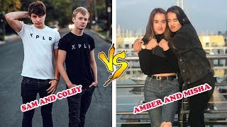 Sam and Colby Vs Amber and Misha ( Comedian Twins Vs Twin Muser ) Musically Compilation 2018​