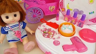 Baby doll beauty bag and magic car toys baby Doli play